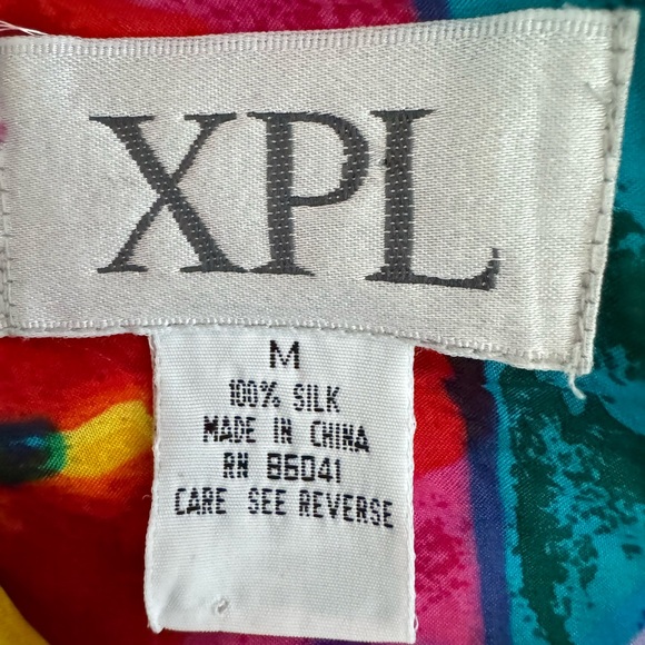 Vintage XPL XPLOSIF Women’s Long Sleeve Floral Blouse Size Medium 100% Silk - Picture 15 of 15